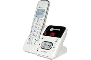 Geemarc Amplidect 295 – łatwy w obsłudze, wzmocniony telefon bezprzewodowy z automatyczną sekretarką, mocnym dzwonkiem i dużymi przyciskami dla seniorów – od niewielkiego do średniego ubytku słuchu –
