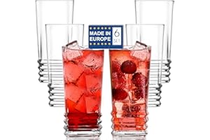 VOLARIUM CRYSTALIA Bicchieri Highball Set 6, 330 ml 100% Senza Piombo, Bicchieri da Long Drink, Alto Bicchieri Vetro, Bicchieri per Acqua, Bicchieri Birra, Bicchieri Cocktail, Bicchieri Succo, Highball Glass