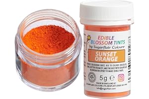 SUGARFLAIR COLOURS Sugarflair Food Colouring Powder Dust Sunset Orange Blossom Tint, Use on Cake Decorations or Colour Sugarpaste, Fondant, Icing, Chocolate, Buttercream, Royal Icing, Macarons and More! - 5g