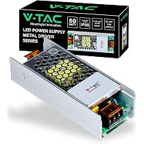 V-TAC Metall Netzteil 60 W – Silber, Eingang 85–265 V AC, IP20, Für LED-Strips & Beleuchtung