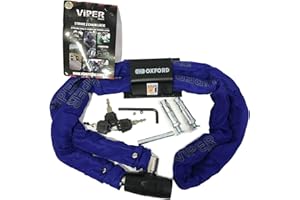 OXFORD SECURITY Oxford Brute Force Motorcycle Security Ground Anchor + 1.8m Chain Lock Viper Strike2 Rock Solid Motorbike Scooter Securing Kit