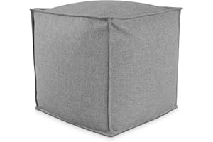 Deshome Pouf poggiapiedi 50x50x50 cm idrorepellente con imbottitura sfoderabile per esterno interno: Puff design per divano soggiorno camera da letto, Puff, Pouffe salotto Light Pouf (Grigio polvere)