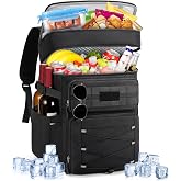 RAINSMORE 30L Picnic Backpack Leakproof Waterproof Beach BBQ Backpack, Black/White