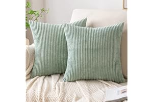 EMEMA Kissenbezug Kordsamt Zierkissenbezug Dekokissen Sofakissen 45x45 cm Kord Kissenhülle Dekorative Weiche Zierkissenbezüge Kissen für Sofa Sessel Zuhause Schlafzimmer Hellgrün