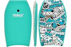 Nalu Bodyboard with Leash 33"/41" Body Board with Crescent Tail and XPE Core