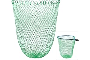 Dovesun Fischkescher Fischlandekescher Faltbarer Ersatzfischkescher für Süßwasser Salzwasser Ohne Griff Grün/Schwarz