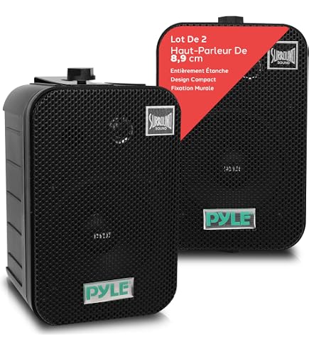 Enceinte Extérieure Étanche Pyle 200W - Haut-Parleur Mural 3 Voies Pour Jardin, Bateau, Piscine