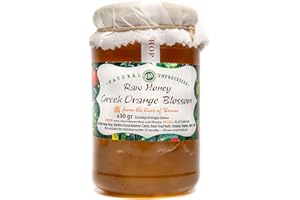 THE RAW HONEY SHOP RAW NATURAL HIVE PRODUCTS Thomas' Raw Greek Orange Blossom Honey |Pure, Unpasteurised |Single Origin |The Raw Honey Shop |(490g)