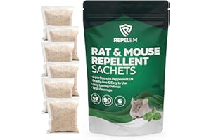 REPELEM Rat & Mouse Sachets - Super Strength Peppermint Essential Oil, Natural Rat Repellent. (Rat & Mouse Repellent Sachets)