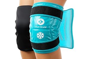 ‎MEDI GRADE Medi Grade Kompres Żelowy Chłodzący Na Kolano – Chłodzenie Kolana i Regeneracja Po Operacji – Dwuwarstwowy Okład Chłodzący z Izolującym Pokrowcem – Wielorazowy Elastyczny Kompres Na Kolanie