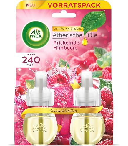 Air Wick Botanica Ricarica Olio Profumato Per Presa, Rosa Dell'Isola E Geranio Africano, 2x19 Ml, Fino A 100 Giorni, Senza Ftalati