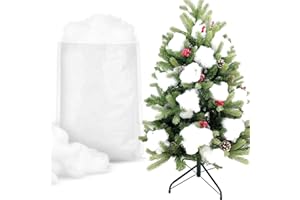 YUNSTK Sztuczny śnieg, dekoracyjny śnieg, Boże Narodzenie, sztuczny śnieg, włókna, puszysta wata śnieżna, dekoracja do wnętrz, sztuczny śnieg, na choinkę, zimę, dekoracja mieszkania (150 g)