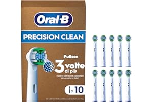 Oral-B Testine Di Ricambio per Spazzolino Elettrico Oral B, 10 Testine Pro Precision Clean Bianche Autentiche, Confezione Adatta Alla Buca Delle Lettere