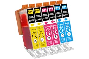 JHAAN Kartridże do drukarek kompatybilne z Canon CLI-571 do Canon Pixma TS5050 TS5000 TS5051 TS5053 TS5055 TS6050 TS6051 TS6052 MG5750 MG5751 MG5752 MG5753 MG6800 MG6800 MG66800 MG66800 MG66800 MG666800 850