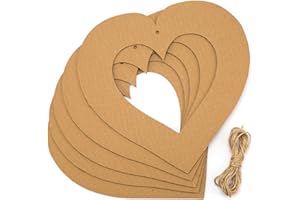 Baker Ross AR124 Heart Craft Wreaths For Boys And Girls' Arts, Crafts And Decorating For Kids (Pack of 10), Brown, 22cm