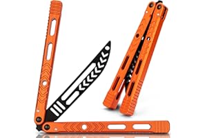 MAJESTY FOREST® Profi Butterfly Trainer C2 - Legales Balisong Messer zum Tricks lernen, aus Aluminium - Made with CNC - Trainingsmesser mit stumpfer Klinge (Orange)