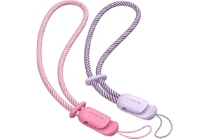 SURPHY 2 Pièces Cordons avec Dragonnes à Main pour Couple, pour Téléphone Portable, clé, USB, Lecteur MP3, MP4 et Plus (Rose Pêche & Lilas)
