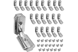 IMESHBEAN T-Nut Innenwinkel Eckverbinder Profilverbinder, 20 Stück Aluprofil 4040 Nut 8 M6 Außenwinkel T Slot 90° L-Form Inneneckverbinder Winkelwinkel mit Schrauben (4040 -20 Stück)