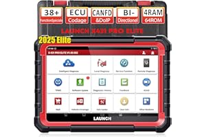 LAUNCH X431 Pro Elite OBD2 Valise Diagnostic Auto, Bi-directionnel, Codage en Ligne de l'ECU, Diagnostic Complet du système, 38+ Services de réinitialisation, CANFD DOIP, FCA, Mise à Jour de 2 Ans