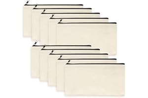 DIY Vierge Toile Trousse de Rangement en tissu Trousse Personnalisabl Ecru,Trousse Maquillage Femme,Pochette Maîtresse,Trousse Espack,Ttrousse Bijoux,Dossier