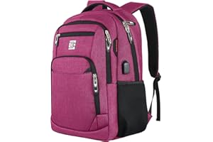 KASIBON Laptop Backpack with USB Charging&Headphone Port,Anti-Theft Business Laptop Backpack with Breathable Padded Shoulder Strap, Water Resistant Computer Rucksack