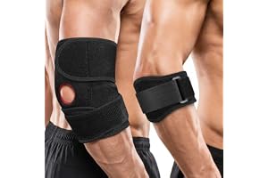 AOOWU Armbågsstöd för artrit, 2 st armbågsskydd för män och kvinnor, andningsbart armbågsstöd, justerbart tennisgolfarmbågsst
