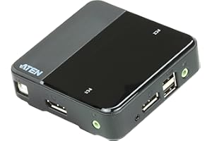 ATEN USB DisplayPort/Audio 2 Port KVM Switch CS782DP 4K UHD (3840 × 2160 @ 60 Hz) 4K DCI (4096 x 2160 @ 60 Hz), support Windows, Mac, Sun, and Linux, UK, 1 KVM Market Leader