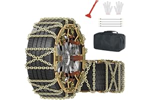 ‎SUNYRISY SUNYRISY Pack of 8 Snow Chains, Universal Car Emergency Traction, Adjustable Metal Tyre Chains, High Grip, Heavy Duty Emergency Pull Chains for Most Cars/SUVs/Trucks (Tyre Width 215-285 mm)