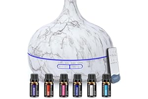 OLIUDIFF Difusor Aceites Esenciales, 550ml Difusor de Aromas Ultrasónico Humificador de Aromas con Luces de 7 Colores para el hogar, la Oficina, el SPA, el Yoga, el Dormitorio, Blanco