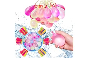 Egmelos 222 Stück Wasserbomben Set, Bunte wasserbomben selbstschließend, 6 Bündel mit je 37 Wasserbomben Luftballons, 60 Sekunden Schnellfüller Wasserbomben Set, Bunch o Balloons für Outdoor (222pcs)