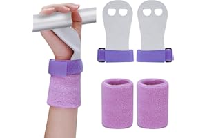 Abeillo Zestaw 2 bransoletek gimnastycznych, fioletowe, gimnastyczne uchwyty, gimnastyka, bar, ochrona dłoni i nadgarstków, akcesoria sportowe (S)