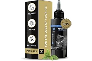Peticare Anti-Parasiten Mittel für Katzen | gegen Milben Flöhe Pilze | lindert effektiv Juckreiz & unterstützt Regenerationsprozess | einzigartiges PRS® System für Lange Wirkung – petCat Protect 3010