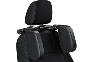 BANNIO Poggiatesta Auto,Poggia Testa da Auto in Pelle PU con Memory Foam,Cuscino Poggiatesta Auto con Barra Scorrevole Regolabile per Seggiolino Bambini Adulti
