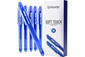 ‎LIEBKAMP LIEBKAMP Soft Touch [5 Stk] Radierbarer Kugelschreiber, Tintenroller Radierbar, Gelstifte Radierbar, Radierstift, Erasable Pen, Gelschreiber Radierbar