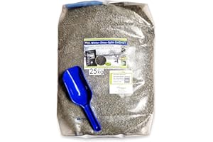 Multifunktions - Splitt Basalt Streusplitt Winter hohe Abriebshärte 2-5mm alternativ zu Streusalz (25kg Basaltsplitt+ Schaufel)