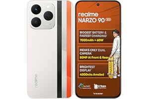 realme narzo 90 5G (Victory Gold,6GB+128GB) | 7000mAh Biggest Battery | 60W Fastest Charging | 50MP Front & Rear AI Cameras | 4000nits Brightest Display | AI Assist | IP69 Dust & Water Resistance