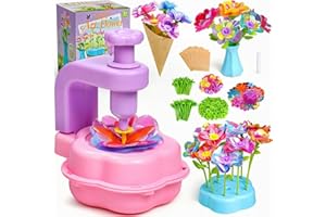 BIVBTP Arts and Craft Kits for Kids DIY Art Flower Toys for 3 4 5 6 7 8 9 10 11 12 Year Old Girls，DIY Flowers Market Kits for Kids，Birthday Presents Kid Craft Activity Educational Toys Flower Gifts for Girls