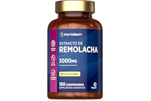 HORBÄACH Remolacha Suplemento 3000mg | Beetroot Extract Supplement | Potenciador de óxido nítrico | 180 Pastillas Veganas | de Horbaach