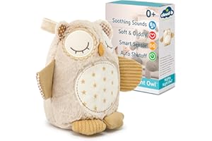 Cloud B Máquina De Sonido Relajante I Animal De Peluche I 4 Sonidos Suaves Y 4 Canciones De Cuna I Apagado Automático I Nighty Owl Sensor Inteligente