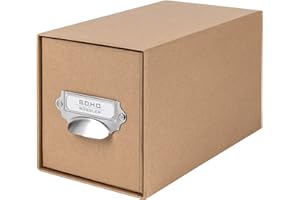 Rössler Papier 1327452620 - S.O.H.O. Caja cajón para CD, con etiqueta inscribible y asa, Kraft, 1 unidad