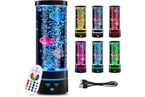AMBESTY lampada lavica a bolla a LED per acquario, lampada lava a LED con telecomando, 16 colori e 4 modalità, per casa, camera da letto