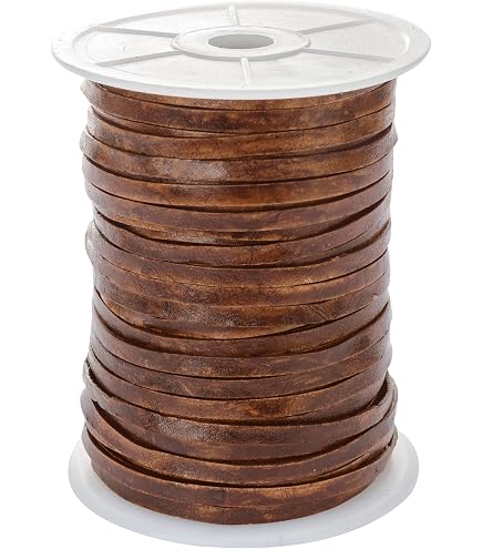 Bande De Cuir Plat Marron 5 Mm X 5 M – Pour Bracelets, Artisanat, Bricolage Et Décoration