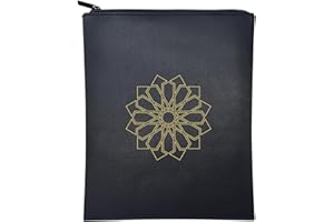 IqraCovers Quran Cover – Luxurious Book Case Sleeve with Zipper – Durable Water-Resistant Book Protector Pouch – Elegant Book Covers for Quran or Thick Hardcover Books (Black, Small)