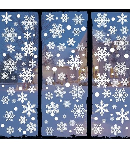 223 Stück Weiße Schneeflocken-Fensteraufkleber, Wiederverwendbar – Weihnachtsdeko Für Fenster
