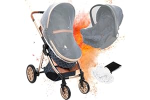 KNECKES® Universal Moskitonetz/Insektenschutz (weiß) für Kinderwagen, Maxi Cosi, Buggy, Babytrage, und Babybett (weiß) | größenverstellbar | Fester Sitz | feines Netzgewebe