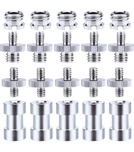 Adattatore Manfrotto 194 Da 5/8 Femmina A 3/8 Maschio Con Vite Da 1/4, Per Treppiedi E Aste, Piccolo E In Alluminio