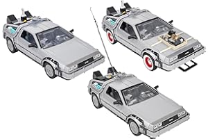 Welly - Trilogia Delorean Back to the Future 1-2-3 - Delorean in metallo da Collezione - Dettagli realistici - Scala 1:24-40771 Globo Giocattoli
