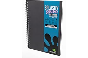 Artgecko 300gsm Watercolour Sketch Book A4 Portrait - 40 Pages (20 Sheets) White Cartridge Paper