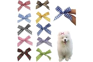 DHER 10 Stück Hunde-Haarspangen Tierhaarschleifen Haustier-Haarspangen Kleintier-Haarspangen Super niedlicher Hundekopfschmuck, niedliches Katzen- und Hundeparty-Zubehör (Einfache Schleife)