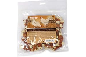 BIOZOO Biazoo Hueso Calcio Blanco Envuelto con Pollo 500 grs Snacks Altamente Digerible para Perros Apto para Todas Las Razas y tamaños.